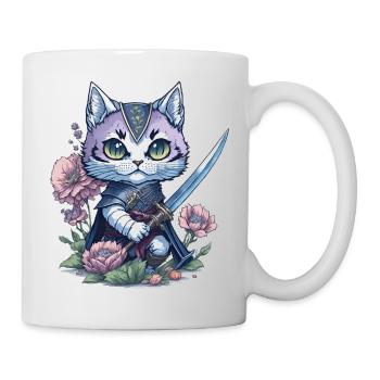 The ninja cat – unique and colorful - Mug - white - Right