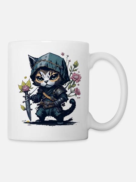 Die Ninja-Katze – einzigartig und furchtlos - Tasse - Weiß