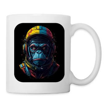 Weltraum-Affe | Affen-Raumanzug | Affen-Raumfahrt - Tasse - Weiß - Rechts
