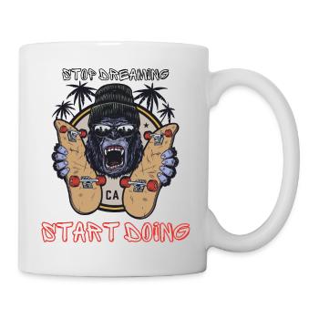 KongGorilla | Stop dreaming, Start Doing - Mug - white - Right