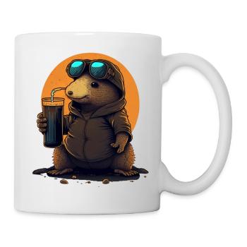 Funny mole with beer - Mug - white - Right