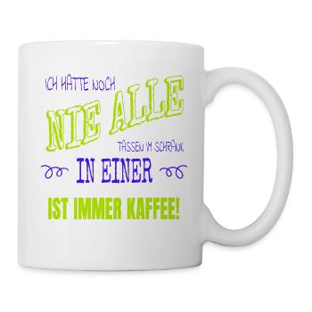 humor trinken spruch büro kaffeesatz - Tasse - Weiß - Rechts