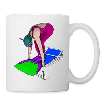 Nager avec palmes - Mug blanc - blanc - Droite