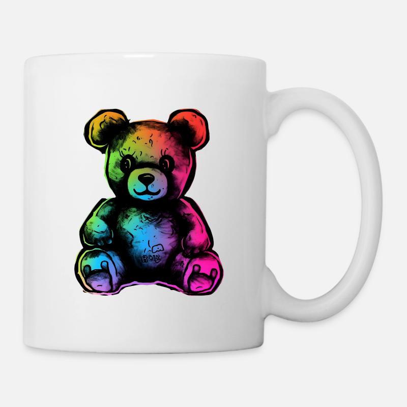 Regenbogen-Teddybär - Tasse - Weiß