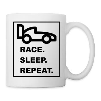 Cool "Race Sleep Repeat" design for him and her - Mug - white - Right