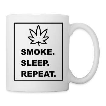 Cool "Smoke Sleep Repeat" design for him and her - Mug - white - Right