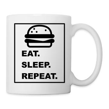 Cool "Eat Sleep Repeat" design for him and her - Mug - white - Right