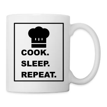 Cool "Cook Sleep Repeat" design for him and her - Mug - white - Right