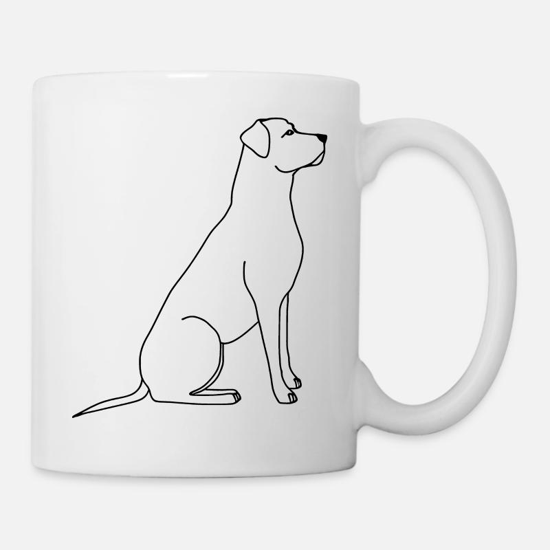 Minimalistic dog fine line art on white - Mug - white