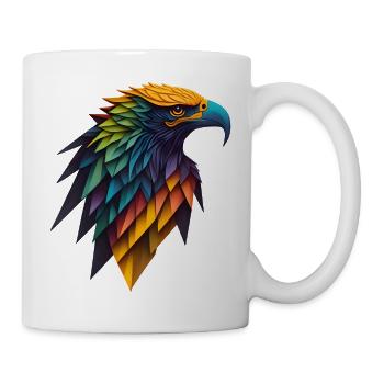 Colourful Geometric Head of an Eagle - Mug - white - Right