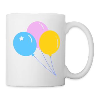 Cute colorful party balloon - Mug - white - Right