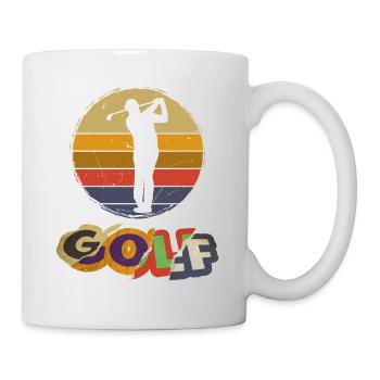 Golf Golfen Golfspieler Sport Hobby Vintage - Tasse - Weiß - Rechts