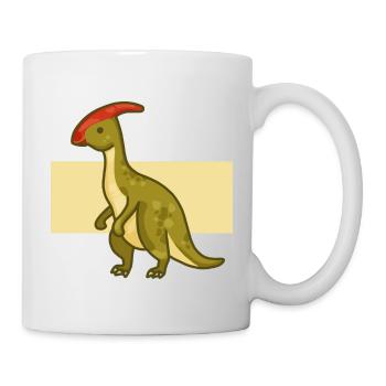 Cute Parasaurolophus, Dino, Dinosaur - Mug - white - Right