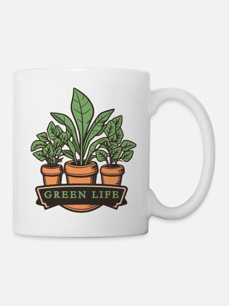 Grünes Leben - Tasse - Weiß