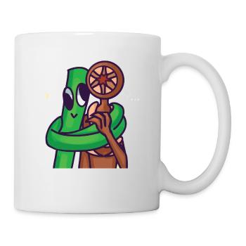 Regenbogenfreunde und Türen Grün umarmende Figur - Tasse - Weiß - Rechts