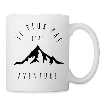 Je peux pas j'ai aventure - Amoureux d'aventure - Mug blanc - blanc - Droite