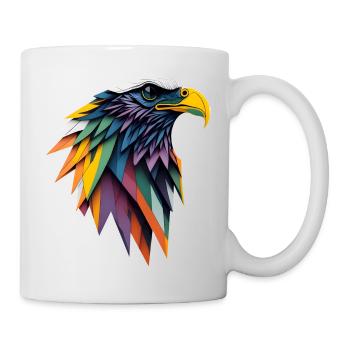 Polygonaler Adlerkopf - Tasse - Weiß - Rechts