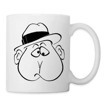 Gesicht mit Hut - Tasse - Weiß - Rechts