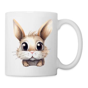 Hase Wasserfarben Zeichnung - Tasse - Weiß - Rechts