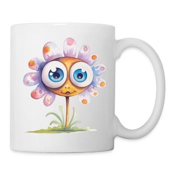 Dessin à l’aquarelle de fleur - Mug blanc - blanc - Droite