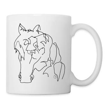 Pferdekopf - Tasse - Weiß - Rechts