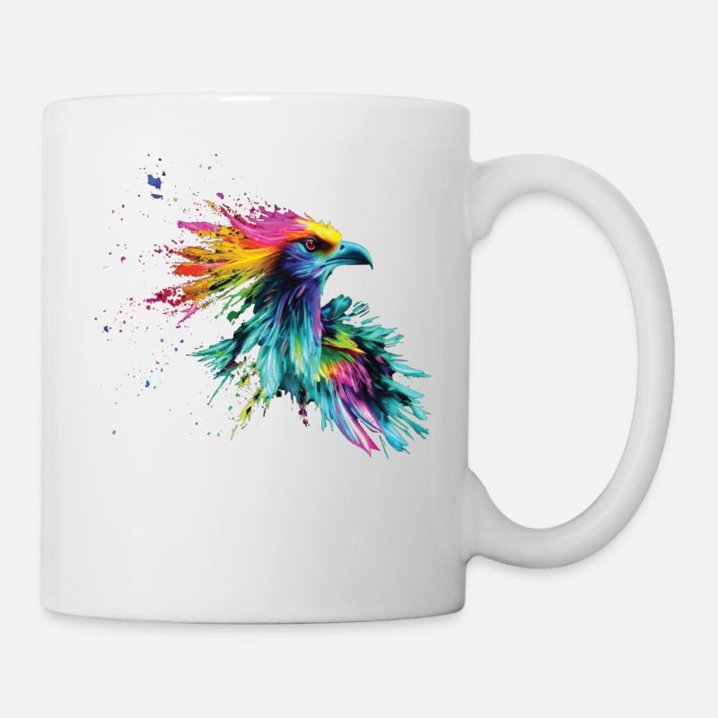 Bird Colored Colorful Color Splashes - Mug - white