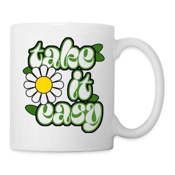 Take it Easy genieße das Leben - Tasse - Weiß - Rechts