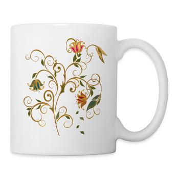 vrille florale - Mug blanc - blanc - Droite