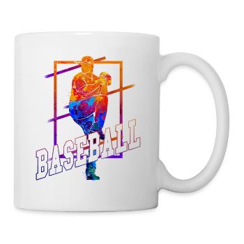 Baseball Baseball Player Vintage Colorful - Mug - white - Right