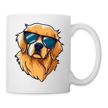 Golden Retriever in Tuxedo wearing Sunglasses - Mug - white - Right