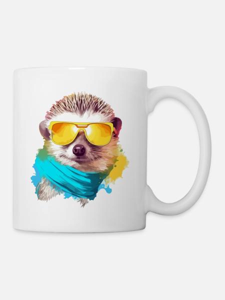 Piky der Igel - Tasse - Weiß