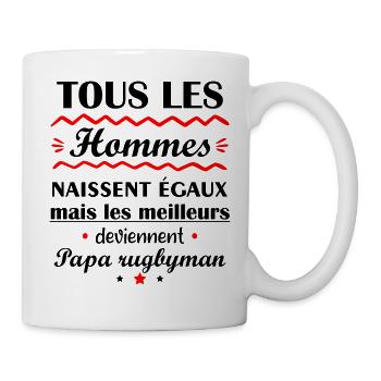 papa rugbyman, cadeau fête des pères - Mug blanc - blanc - Droite