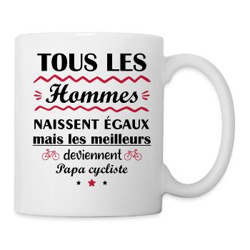 papa cycliste, cadeau fête des pères - Mug blanc - blanc - Droite