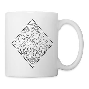 Illustration Montagnes, Forêt, Étoiles - Mug blanc - blanc - Droite