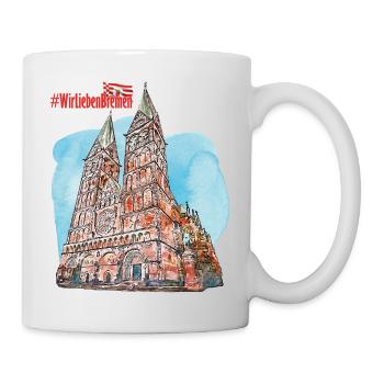 Wir Lieben Bremen (Bremer Dom) - Tasse - Weiß - Rechts