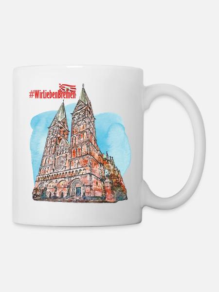 Wir Lieben Bremen (Bremer Dom) - Tasse - Weiß