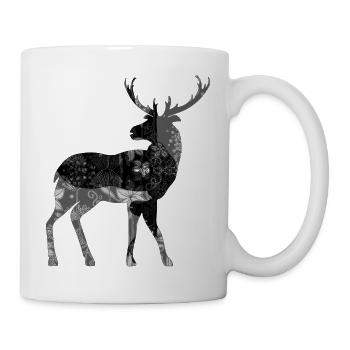 Hirsch - Tasse - Weiß - Rechts