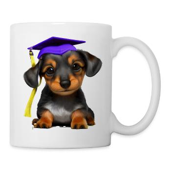Bachelor Dachshund Study Dogs School Leaving Certificate - Mug blanc - blanc - Droite