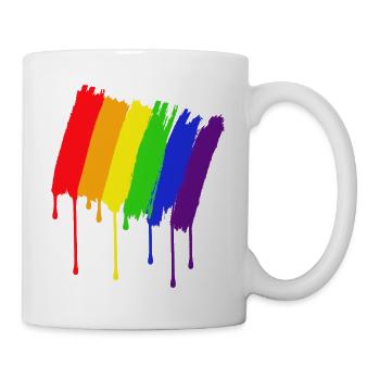 Pride LGBTQ Flag Regenbogen Gay CSD Rainbow Fahne - Tasse - Weiß - Rechts