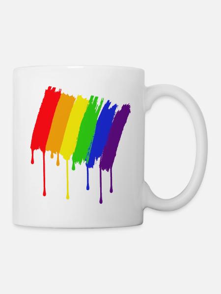 Pride LGBTQ Flag Regenbogen Gay CSD Rainbow Fahne - Tasse - Weiß