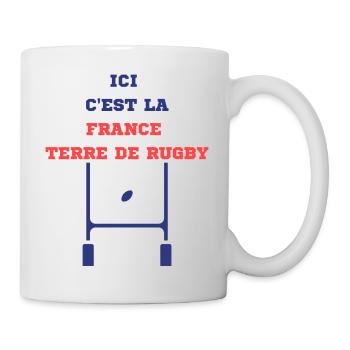 ici c'est la france terre de rugby - Mug blanc - blanc - Droite