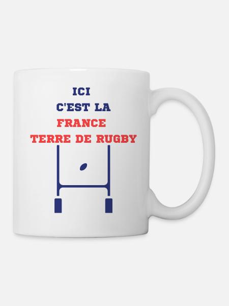 ici c'est la france terre de rugby - Mug blanc - blanc