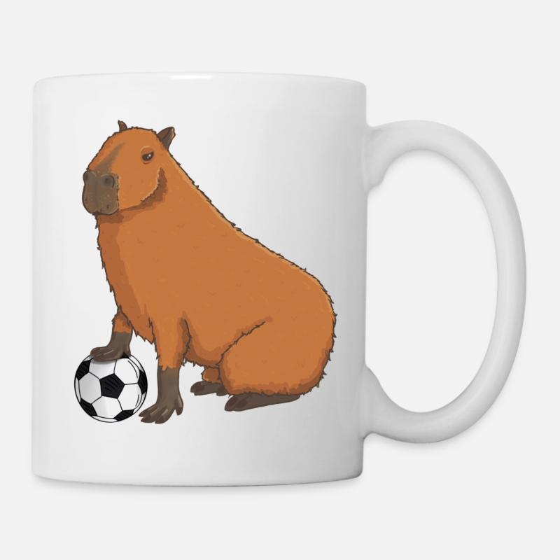 Capybara Fußball - Tasse - Weiß