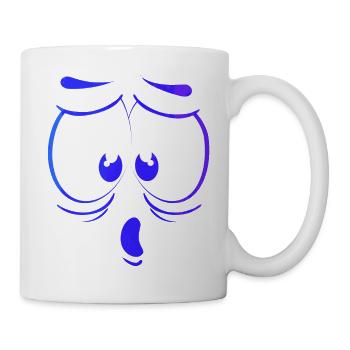 verrücktes gesicht glückliche karikatur glückliches gesicht karikatur - Tasse - Weiß - Rechts