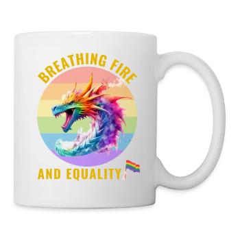 Gay Pride – Feuer und Gleichheit spucken - Tasse - Weiß - Rechts