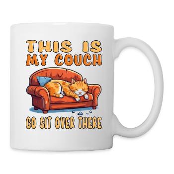 Cat Couch Sofa Funny Humor Typical Cartoon - Mug - white - Right