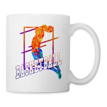 Basketball Basketballspieler Spieler Vintage Bunt - Tasse - Weiß - Rechts