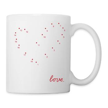 malen nach zahlen love rot selber zeichnen - Tasse - Weiß - Rechts