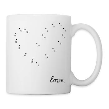malen nach zahlen love zeichnen illustration schwa - Tasse - Weiß - Rechts