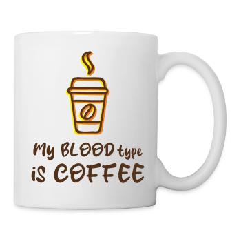 Mon groupe sanguin est café - Mug blanc - blanc - Droite